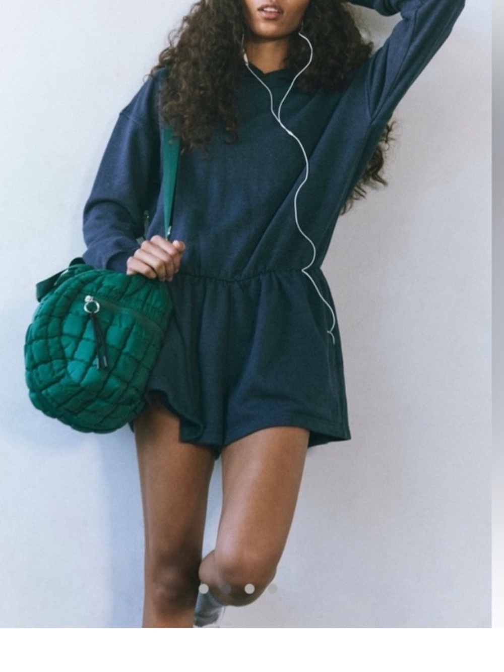 Free People Such A Flirt Romper Size XS in Midnight Navy